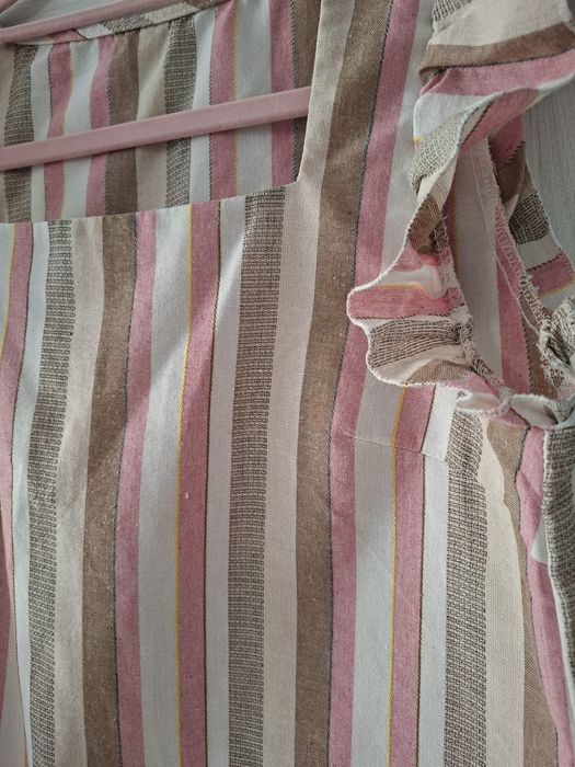 Kolorowa bluzka paski falbanka shein M