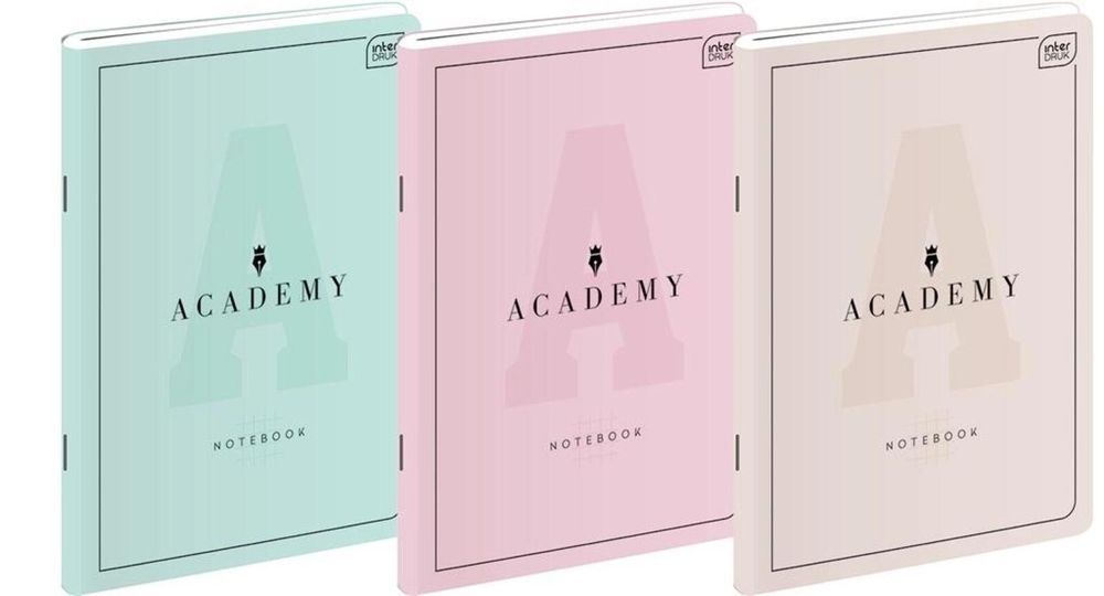 Zeszyt A4/60K kratka Academy Pastel (5szt) INTERDRUK folia,295x210 mm
