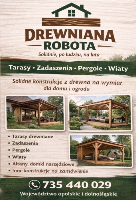 Tarasy Zadaszenia Wiaty Drewniane Konstrukcje na zamówienie
