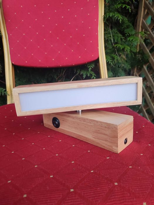 Kinkiet Lampa LED nad Lustro Obraz Lampka ścienna na ścianę drewniana