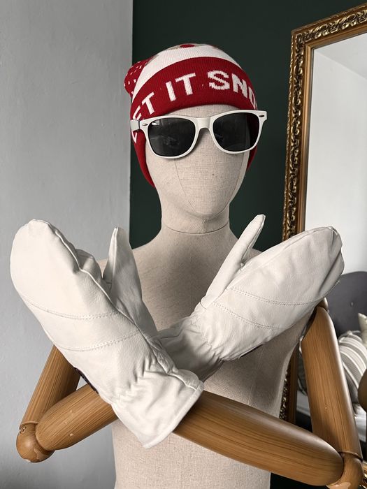 Rękawice ze skory kremowe rozm S tuxer