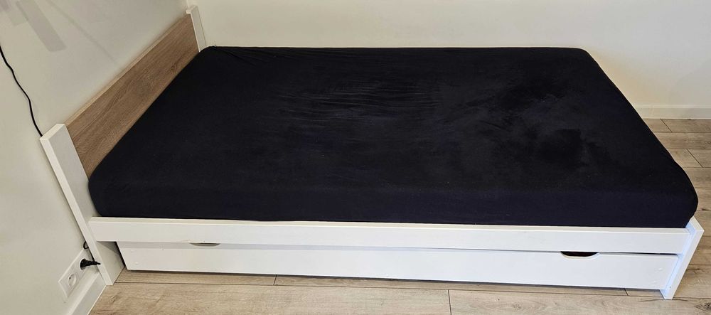 łóżko 120x200 z materacem stelażem i szufladą