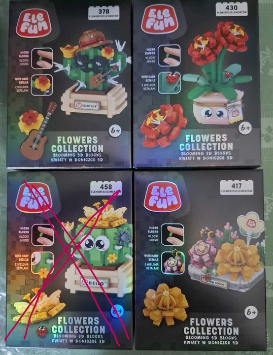 Klocki EleFun Flowers Collection - Kwiaty w doniczkach