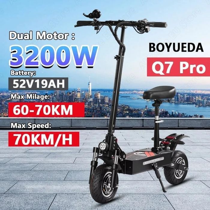 Boyueda Q7Pro Escooter 3200W Akumulator Podwójny Silnik 52 V19Ah..Jak nowA.. PAT-KOM