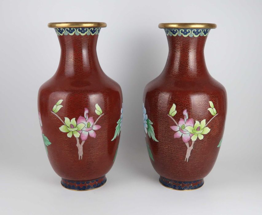 Par de jarras em cloisonné China - 23.5 cm (ref 2)