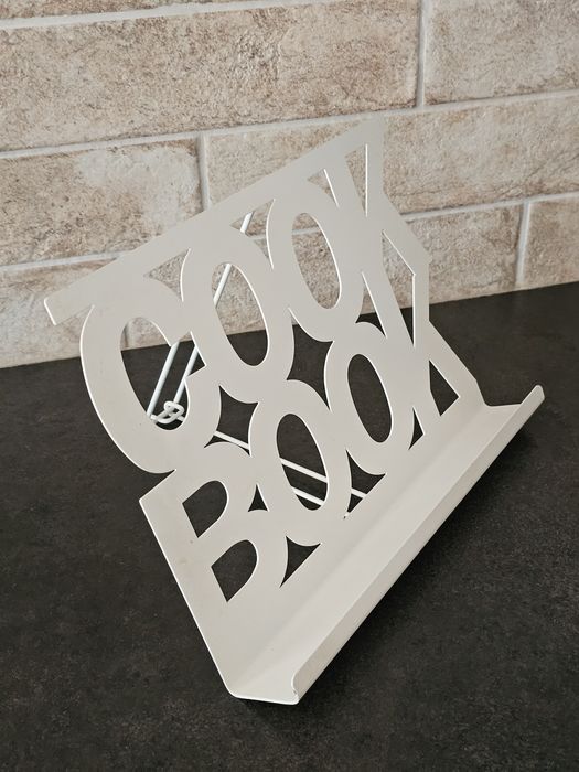 Stojak na książkę DUKA metalowy biały Cook Book