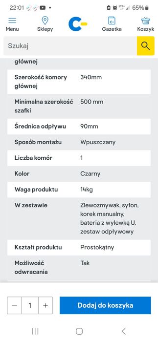 Zlewozmywak granitowy