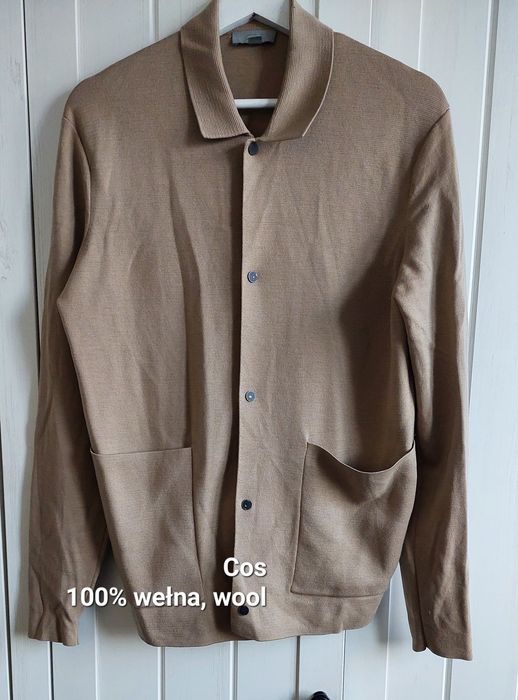 Sweter wełniany Cos , beżowy ,rozpinany