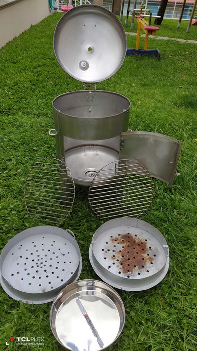 Grelhador caseiro em cuba de inox
