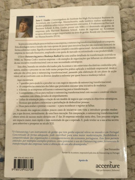 Livro "Outsourcing para a Mudança Radical" de Jane C. Linder