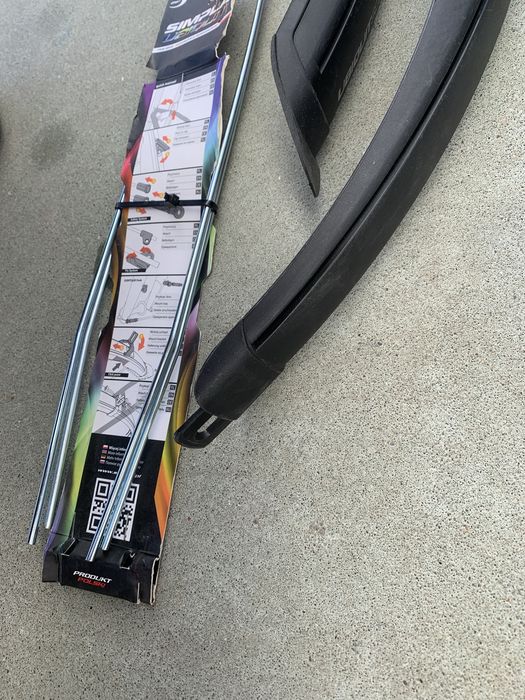 Błotniki simpla ubiquit long 28” 45mm chlapacze pełne wsporniki zestaw