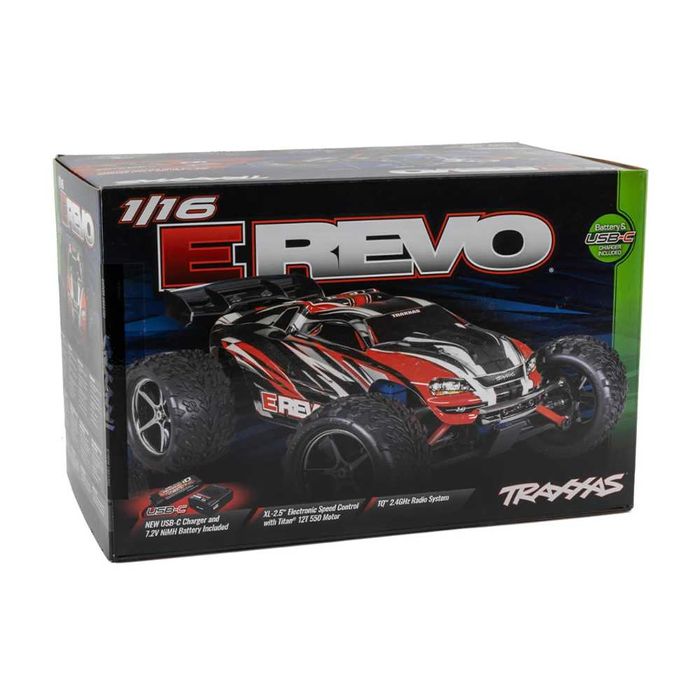 Traxxas E-Revo 1/16 4WD RTR Truck Battery & USB-C Charger 71054-8