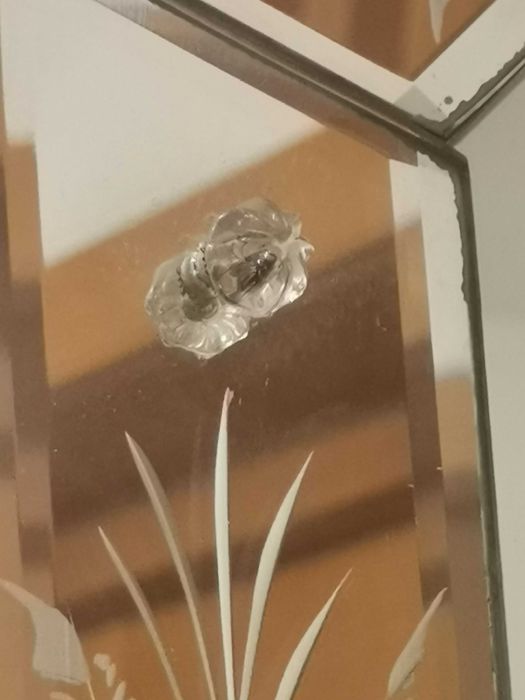 Stare włoskie lustro Murano, oryginalna naklejka