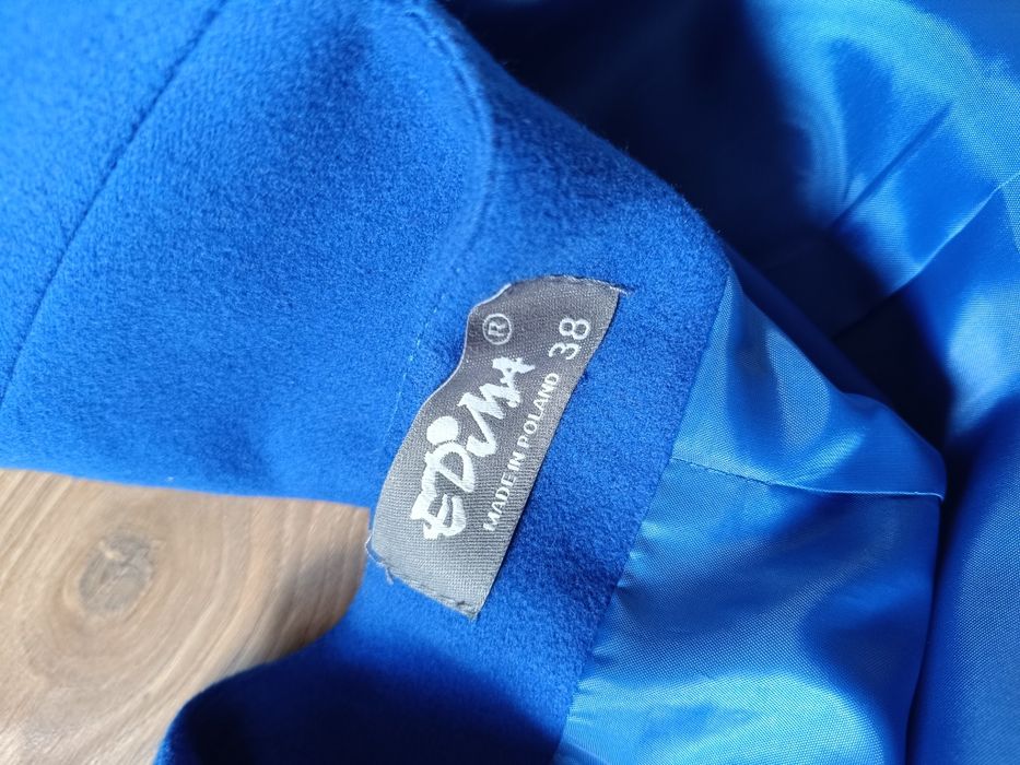 Płaszcz damski wiosenny płaszczyk wełniany wełna klasyczny Edima 38