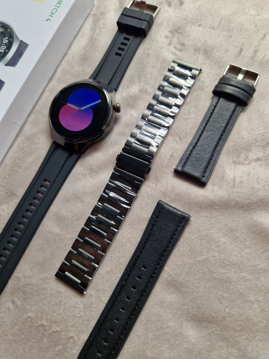 Smartwatch gt4, okrągły zegarek, komplet