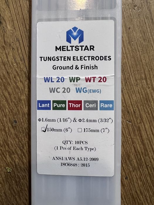 Elétrodos Tungsténio TIG Meltstar - Pack Misto (9 unidades)