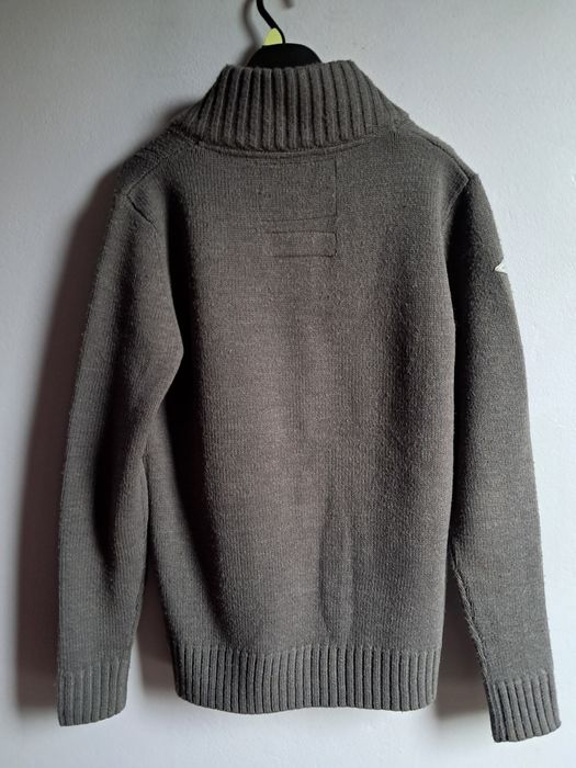 Sweter męski w warkocze z szalowym kołnierzem rozm.S