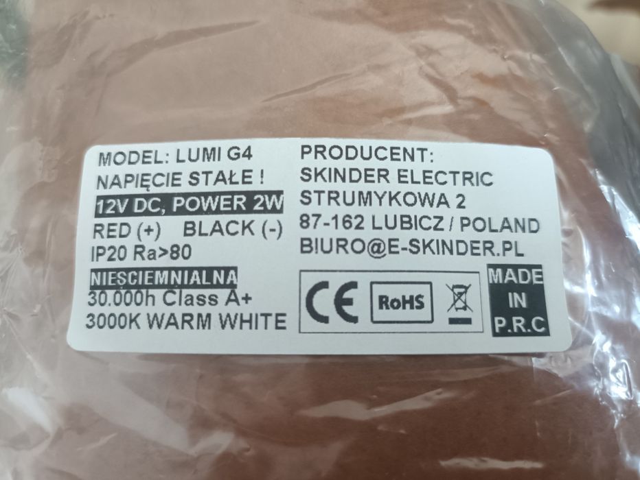 Żarówka LD G4 10mm 2W DC 12V 3000K Biały Ciepły