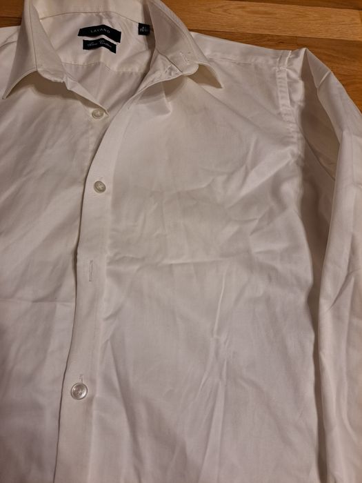 Jedwabna Biała męska koszula