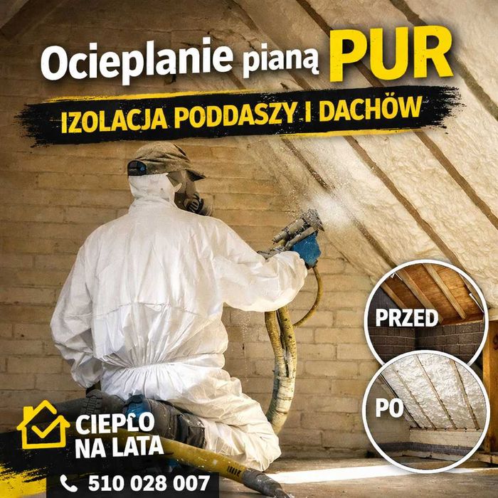 Ocieplanie pianą PUR – profesjonalna izolacja WEŁNA | CELULOZA | PUR
