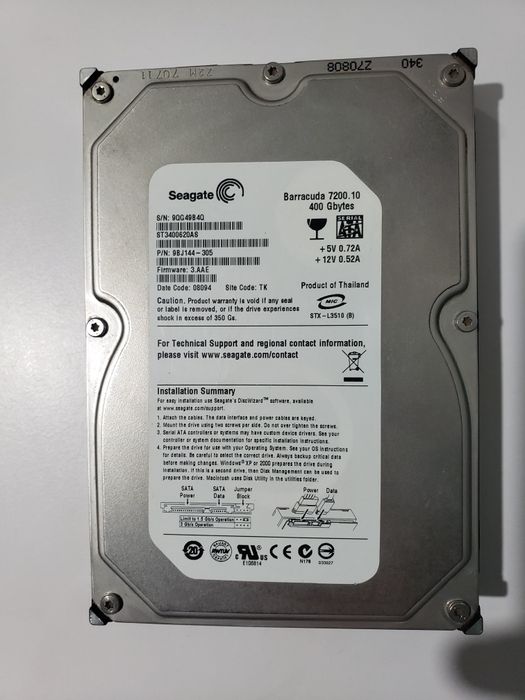 Жорсткий диск seagate 400gb