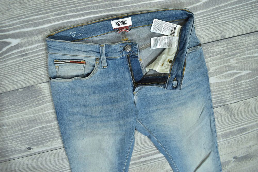 Tommy Hilfiger Slim Scanton Dżinsy Męskie Czarne W29 L32