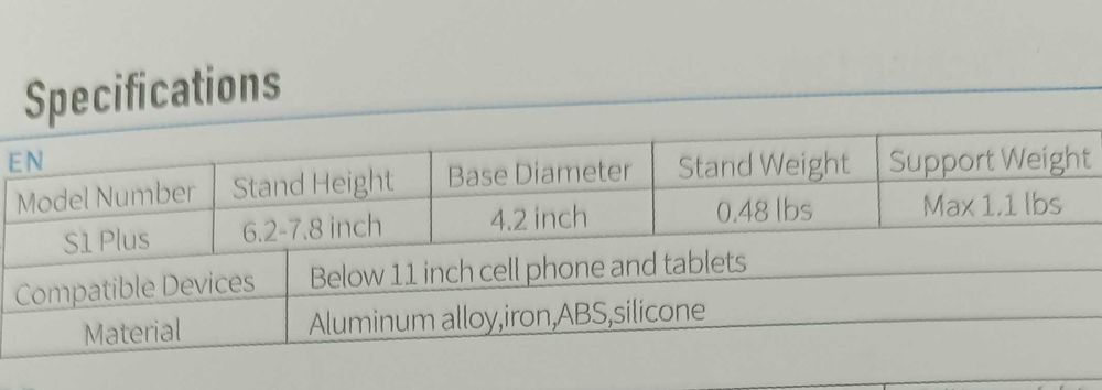 regulowany stojak na tablet telefon SAIJI Model S1 Plus