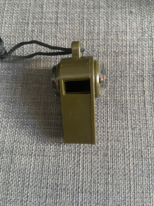 Rádio portátil + headlamp + apito com bússola