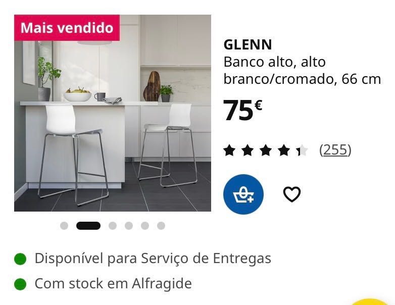 IKEA GLENN 2 cadeiras altas conjunto 2