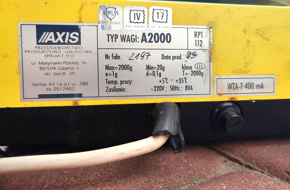 Waga firmy Axis A2000