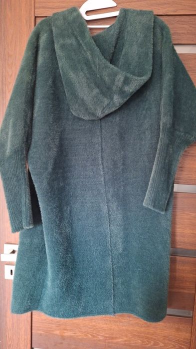 Płaszcz zielony z kapturem Alpaka rozmiar uniwersalny