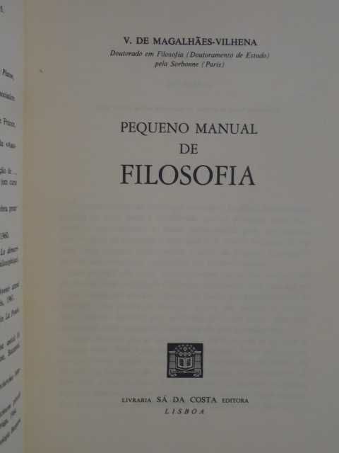 Pequeno Manual de Filosofia de V. de Magalhães-Vilhena