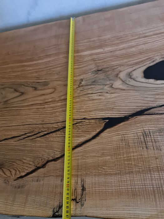 Stół monolit lite drewno jesion żywica czarna massivholztisch loft