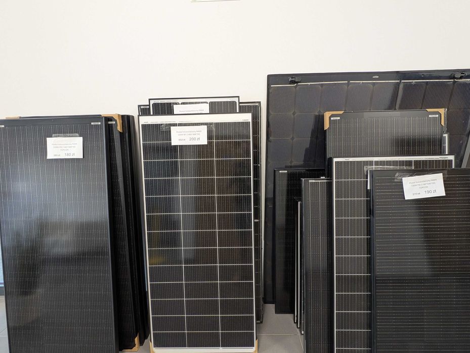 Małe panele do 240W na campera, łódkę Sprawne z pogięta ramą, przeceny -50%