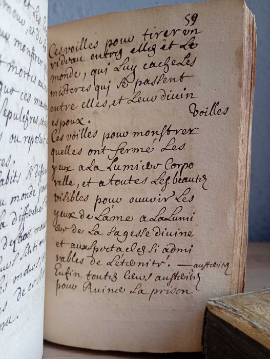Stary Manuskrypt ok. 1780 Refleksje nad Życiem Zakonnym Theresy Lymard   - Pamiętnik