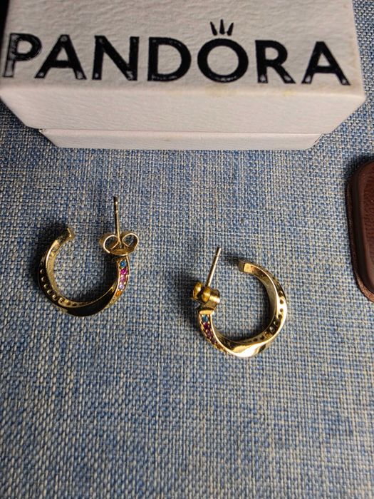 Argolas/brincos em prata dourada Pandora