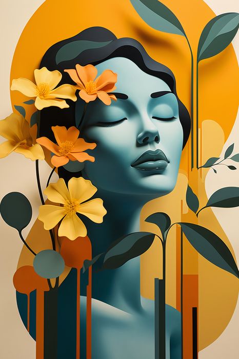 Plakat 20x30cm Kwiatowa Medytacja