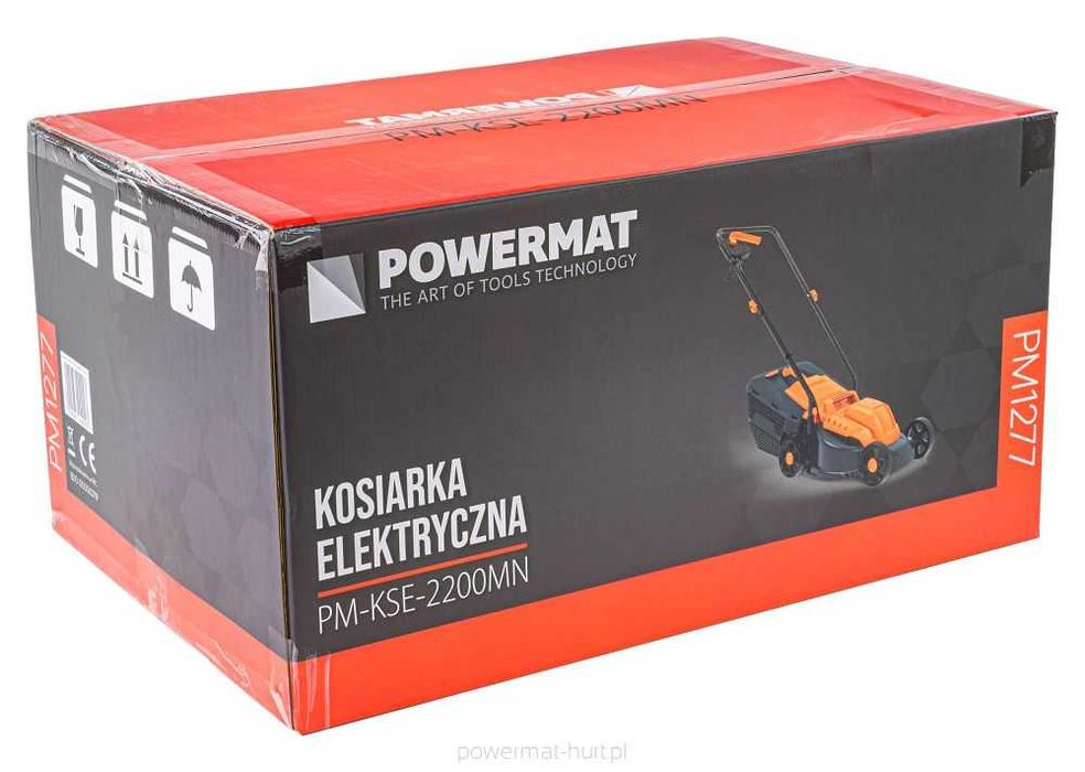 POWERMAT Kosiarka Elektryczna Trawy 2200w Nóż 32cm Lekka Duży PM1277