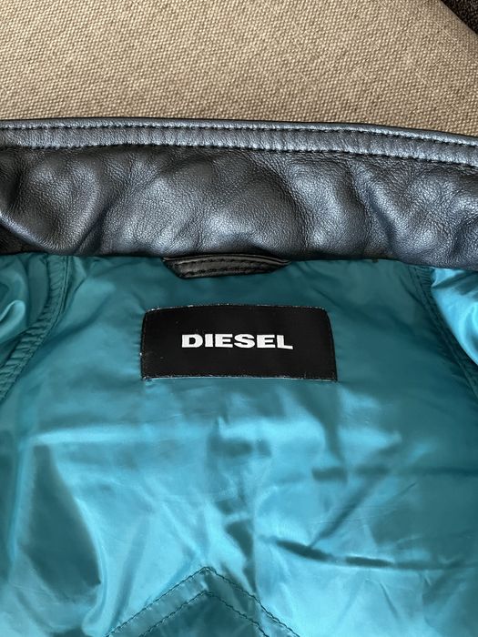 Шкіряна куртка Diesel Leather & Down Biker Jacket