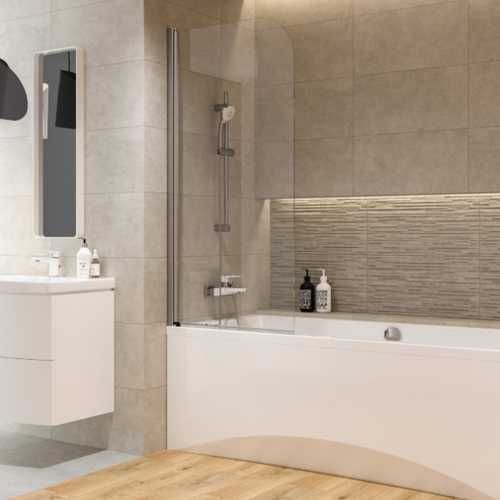 Скляна шторка для ванни, Скляна матова шторка, перегородка ванну