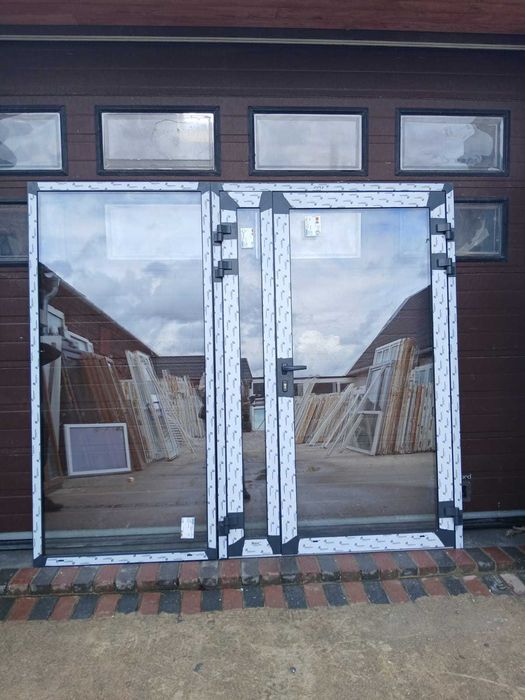 Nowe drzwi z witryną antracyt 240x210 szklana zabudowa DOWÓZ CAŁY KRAJ