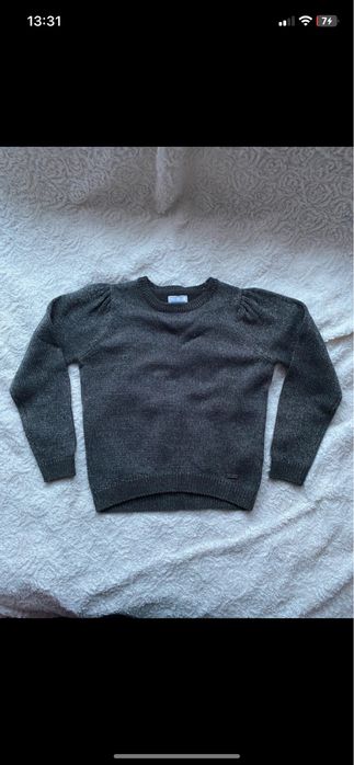 Sweter sweterek szary elegancki Terranova knitwear 128/134 cm 8/9 lat