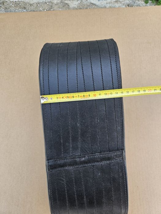 Cinta lombar em pele cabedal, proteção muscular, musculação