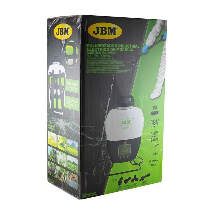 Pulverizador elétrico industrial mochila com tanque de 15 L JBM 60027