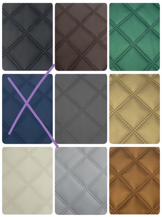 Ekoskóra pikowana duże romby, 25cm szerokości,materiał na metry