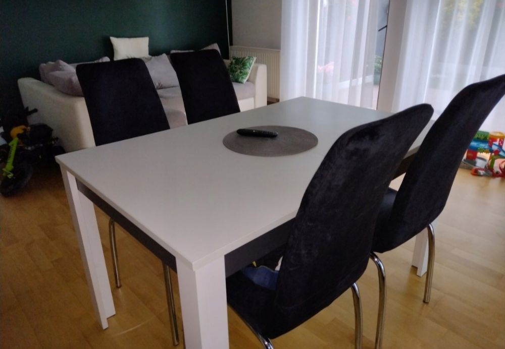 ZESTAW Welurowe Pokrowce Na Krzesło Premium czarne eleganckie