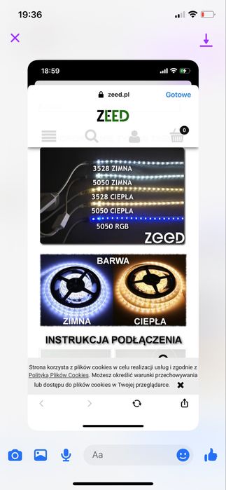 Taśma Wąż Neon 120 Led 220V 230V Zimny Biały