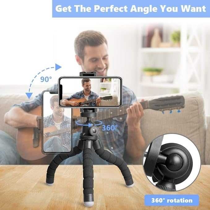 Elastyczny statyw do Tel GoPro z pilotem 360° tripod mini lekki 829