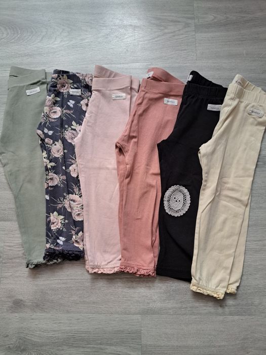 Legginsy 92 Newbie komplet róż kwiaty