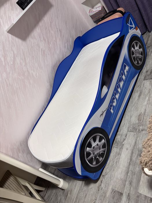 Дитяче Ліжко машина Поліція з матрацом